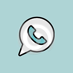 Whatsapp icon on blue background