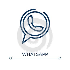 Whatsapp icon. Linear vector illustration. Outline whatsapp icon vector. Thin line symbol for use on web and mobile apps, logo,