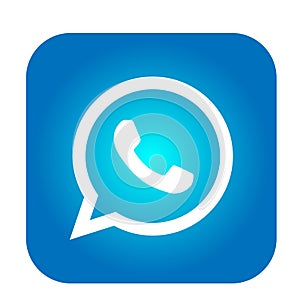 WhatsApp icon logo element sign vector in blue mobile app on white background