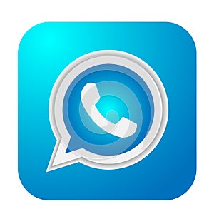 WhatsApp icon logo element sign vector in blue mobile app on white background