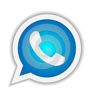 WhatsApp icon logo element sign vector in blue mobile app on white background