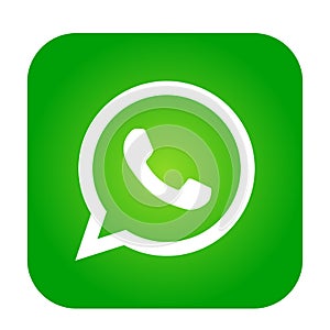 WhatsApp icon logo element sign vector in green mobile app on white background photo