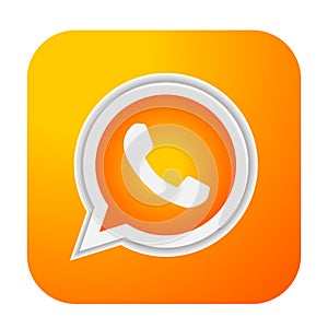 WhatsApp icon logo element sign vector in orange gold mobile app on white background