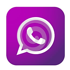 WhatsApp icon logo element sign vector in purple mobile app on white background