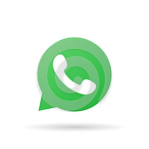 Whatsapp logo icon in flat style. Social media app