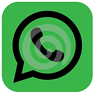 Whatsapp logo icon with green and black