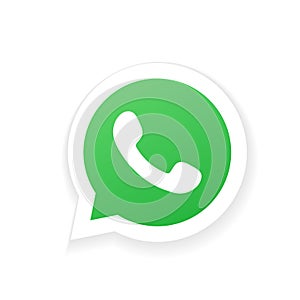 Whatsapp logo icon vector in flat style. Social media app