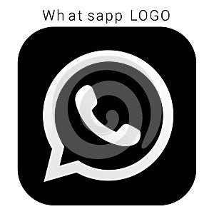 WhatsApp logo with vector Ai file. Squred Black & white