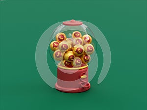 Whatsapp Social Media Gumball Machine Arcade Candy Bubble Gum 3D Illustration