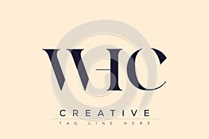 WHC abstract letter logo design