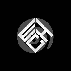 WHC letter logo design on black background. WHC creative initials letter logo concept. WHC letter design