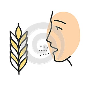 Wheat allergy color icon