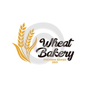 Wheat Bakery Logo. Wheat rice agriculture logo Inspiration vector