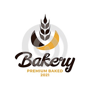 Wheat Bakery Logo. Wheat rice agriculture logo Inspiration vector