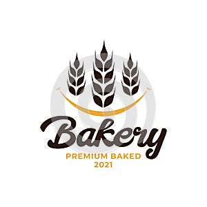 Wheat Bakery Logo. Wheat rice agriculture logo Inspiration vector