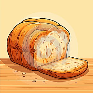 Wheat Bread, bakery icon, sliced fresh wheat bread