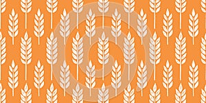 Wheat brush texture seamless pattern background. Hand drawn crayon brush abstract floral wheat seamless pattern. Floral