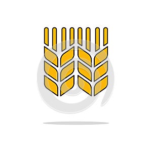 Wheat color thin line icon.Vector illustration