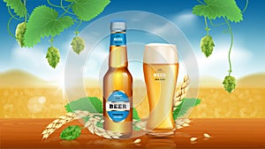 Wheat craft beer ads banner