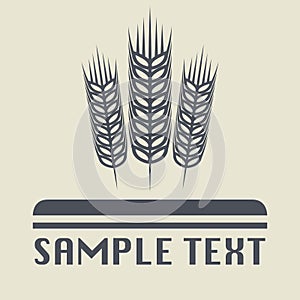 Wheat ear and grain icon or sign