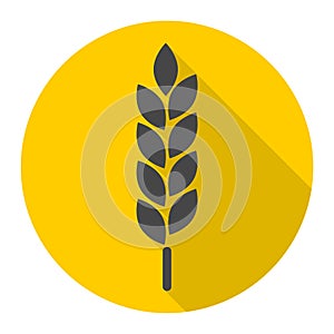 Wheat ear icon with long shadow