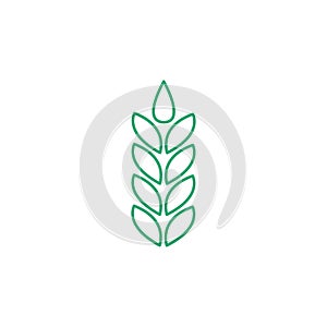 Wheat ear line icon, outline vector sign, linear style pictogram isolated on white. Symbol, logo illustration. Editable