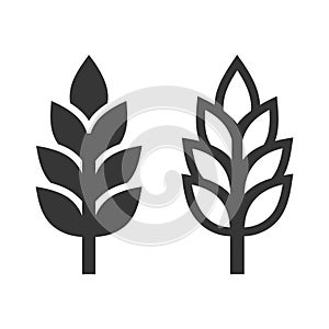 Wheat Ear Spica Icon Set on White Background. Vector photo
