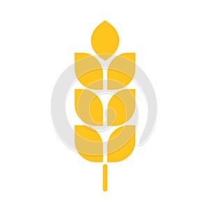 Wheat ear, stem icon. Healthy food, proper nutrition. Agriculture. Make wheat flour, bread. Vector sign