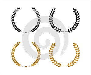 wheat ear wreath template for official institution frame logo vector