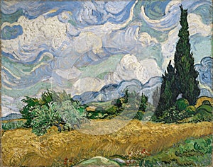 Wheat Field with Cypresses by Vincent van Gogh