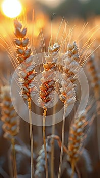 Wheat Field With Setting Sun