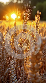 Wheat Field With Setting Sun