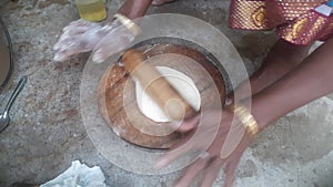 wheat floor kneading dough before making chapati or roti for ready to meal