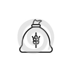 Wheat flour bag line icon