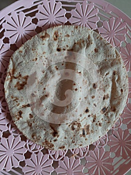 Wheat flour bread. Gehun ke Aate Ki Roti.Indian wheat flour roti. photo