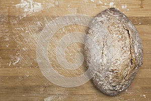 Wheat flour with a fresh hot bread