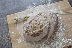 Wheat flour with a fresh hot bread