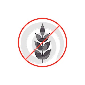 Wheat gluten free grain vector icon. Gluten Free sign isolated illustration