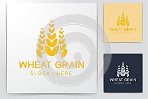 Wheat grain agriculture logo design inspiration