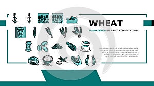 wheat grain bread harvest landing header vector