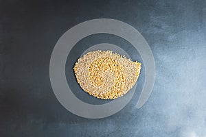 wheat grain half full chart pie shape concept flat overhead