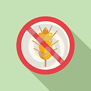 Wheat grain plant icon flat vector. Gluten intolerance