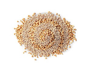 Wheat Grains, Barley Pile, Dry Cereal Seeds, Wheat Grains Heap on White