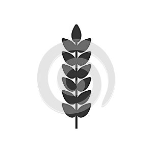 Wheat icon in flat style. Barley vector illustration on white isolated background. Harvest stem business concept