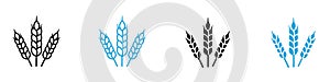 Wheat icon vector set collection for web