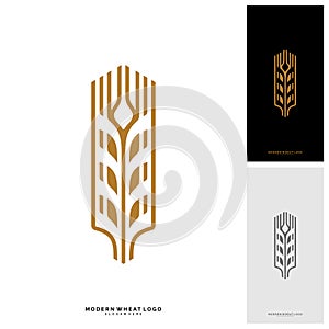 Wheat Luxury Grain and bread labels. Nature wheat. Agriculture wheat Logo Template Vector photo