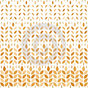 Wheat pattern. Grain malt and wheat, barley, oat, rice, millet, maize, bran, rye or corn. Wheat ears gold background. Golden textu