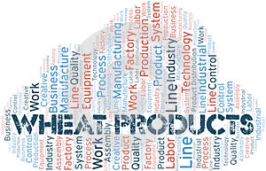 Wheat Products word cloud create with text only.