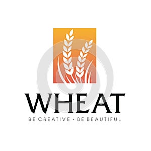 Wheat rice Nutrition logo Inspiration vector