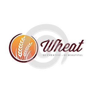 Wheat rice Nutrition logo Inspiration vector